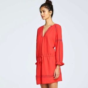 Rebecca Minkoff Aulani Lipstick Red Boho Lightweight Cutout Dress w/ pockets 4